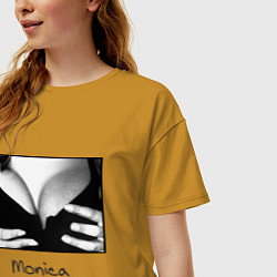Футболка оверсайз женская Monica Bellucci: Breast, цвет: горчичный — фото 2