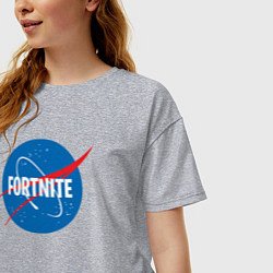 Футболка оверсайз женская Fortnite Nasa, цвет: меланж — фото 2