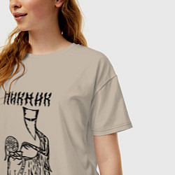 Футболка оверсайз женская Пикник, цвет: миндальный — фото 2