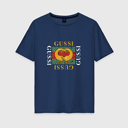 Футболка оверсайз женская GUSSI Love, цвет: тёмно-синий