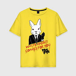 Футболка оверсайз женская Misfits: White rabbit, цвет: желтый