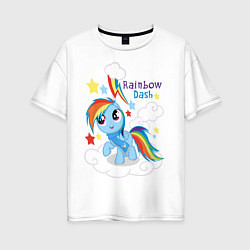 Футболка оверсайз женская Rainbow Dash, цвет: белый