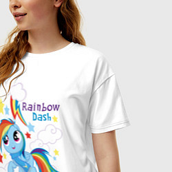 Футболка оверсайз женская Rainbow Dash, цвет: белый — фото 2