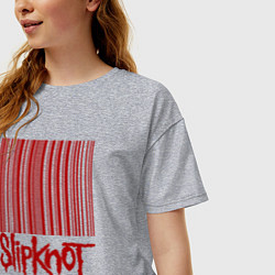 Футболка оверсайз женская Slipknot: barcode, цвет: меланж — фото 2