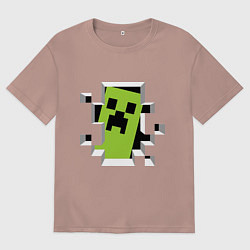 Футболка оверсайз женская Crash Minecraft, цвет: пыльно-розовый