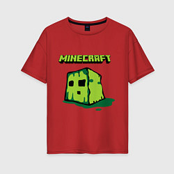 Футболка оверсайз женская Minecraft Creeper, цвет: красный