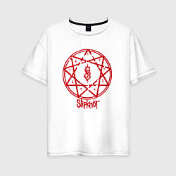 Футболка оверсайз женская Slipknot Penragram, цвет: белый