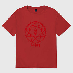 Футболка оверсайз женская Slipknot Penragram, цвет: красный