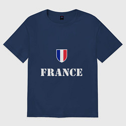 Футболка оверсайз женская France, цвет: тёмно-синий