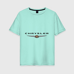 Футболка оверсайз женская Chrysler logo цвета мятный — фото 1