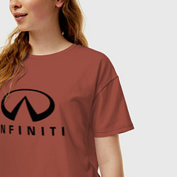 Футболка оверсайз женская Infiniti logo, цвет: кирпичный — фото 2