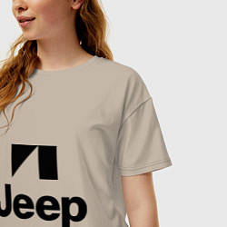 Футболка оверсайз женская Jeep logo, цвет: миндальный — фото 2