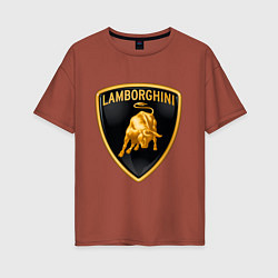 Футболка оверсайз женская Lamborghini logo, цвет: кирпичный