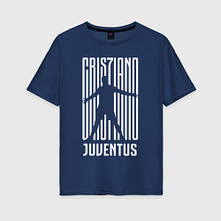 Футболка оверсайз женская Cris7iano Juventus, цвет: тёмно-синий