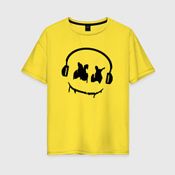 Футболка оверсайз женская Marshmello Music, цвет: желтый