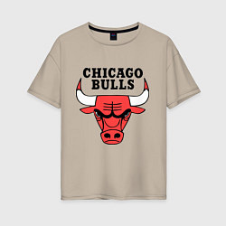 Футболка оверсайз женская Chicago Bulls, цвет: миндальный