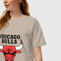 Футболка оверсайз женская Chicago Bulls, цвет: миндальный — фото 2