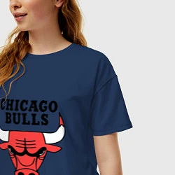Футболка оверсайз женская Chicago Bulls, цвет: тёмно-синий — фото 2