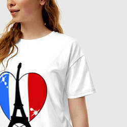 Футболка оверсайз женская France Love, цвет: белый — фото 2