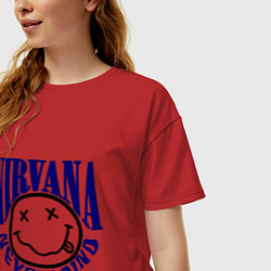 Футболка оверсайз женская Nevermind Nirvana, цвет: красный — фото 2