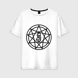Футболка оверсайз женская Slipknot Pentagram, цвет: белый