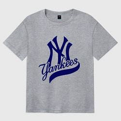 Футболка оверсайз женская NY - Yankees, цвет: меланж