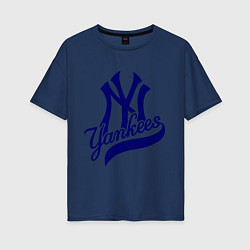 Футболка оверсайз женская NY - Yankees, цвет: тёмно-синий