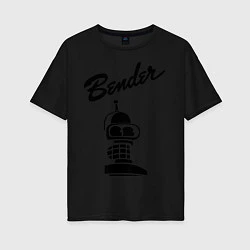Футболка оверсайз женская Bender monochrome, цвет: черный