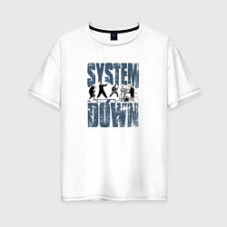 Футболка оверсайз женская System of a Down большое лого, цвет: белый