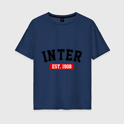 Футболка оверсайз женская FC Inter Est. 1908, цвет: тёмно-синий