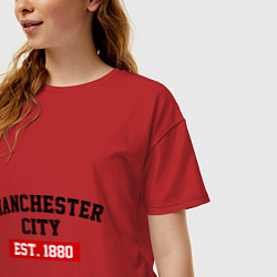 Футболка оверсайз женская FC Manchester City Est. 1880, цвет: красный — фото 2