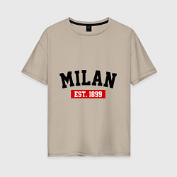 Женская футболка оверсайз FC Milan Est. 1899