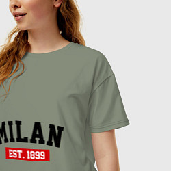 Футболка оверсайз женская FC Milan Est. 1899, цвет: авокадо — фото 2