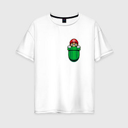 Футболка оверсайз женская Марио в кармане, цвет: белый