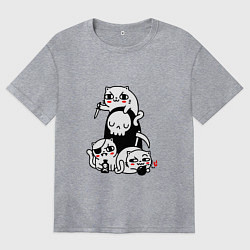 Футболка оверсайз женская CAT GOT YOUR SOUL, цвет: меланж