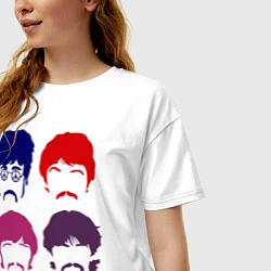 Футболка оверсайз женская The Beatles faces, цвет: белый — фото 2