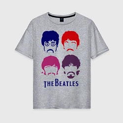 Женская футболка оверсайз The Beatles faces