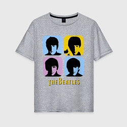 Футболка оверсайз женская The Beatles: pop-art, цвет: меланж