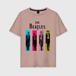 Футболка оверсайз женская Walking Beatles, цвет: пыльно-розовый