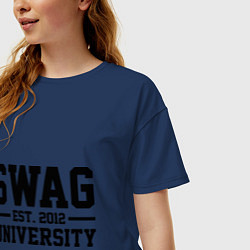 Футболка оверсайз женская Swag University, цвет: тёмно-синий — фото 2