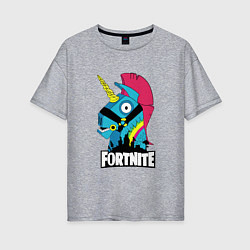 Футболка оверсайз женская Fortnite Unicorn, цвет: меланж