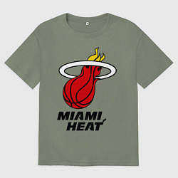 Футболка оверсайз женская Miami Heat-logo, цвет: авокадо