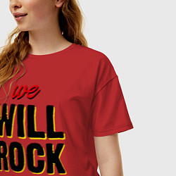 Футболка оверсайз женская We will rock you!, цвет: красный — фото 2