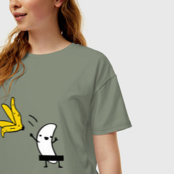 Футболка оверсайз женская Банан стриптизер, цвет: авокадо — фото 2