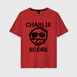 Футболка оверсайз женская HU: Charlie Scene, цвет: красный