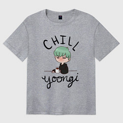 Футболка оверсайз женская Chill Yoongi, цвет: меланж
