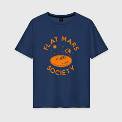 Футболка оверсайз женская Flat Mars Society, цвет: тёмно-синий