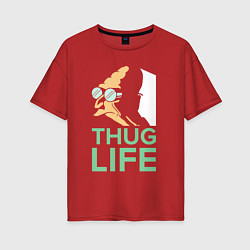 Футболка оверсайз женская Zoidberg: Thug Life, цвет: красный