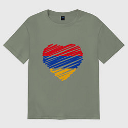Футболка оверсайз женская Сердце Армении, цвет: авокадо