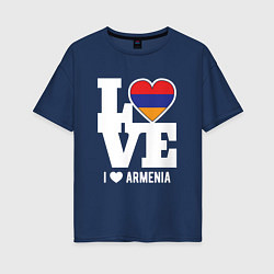 Футболка оверсайз женская Love Armenia, цвет: тёмно-синий